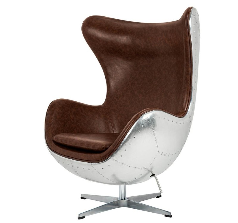 Fotel EGG AVIATOR PU brązowy