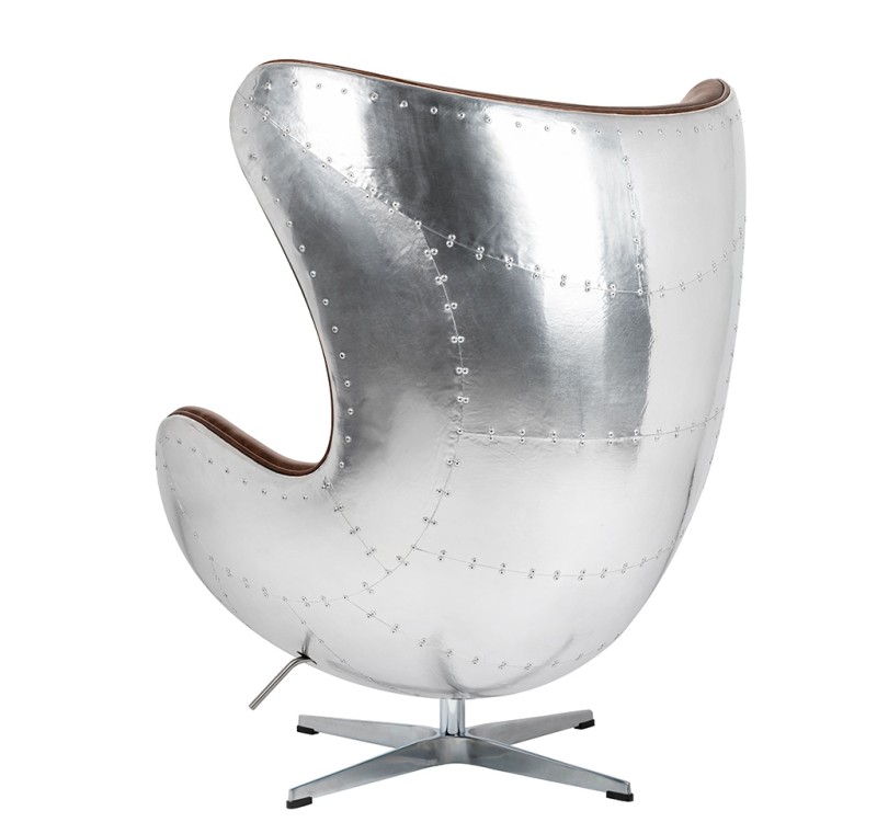 Fotel EGG AVIATOR PU brązowy