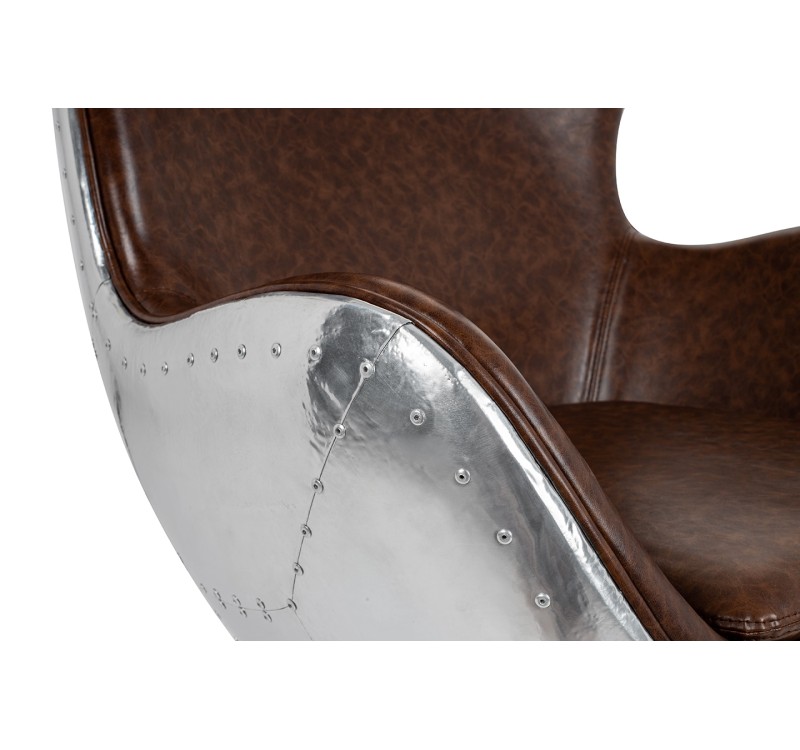 Fotel EGG AVIATOR PU brązowy