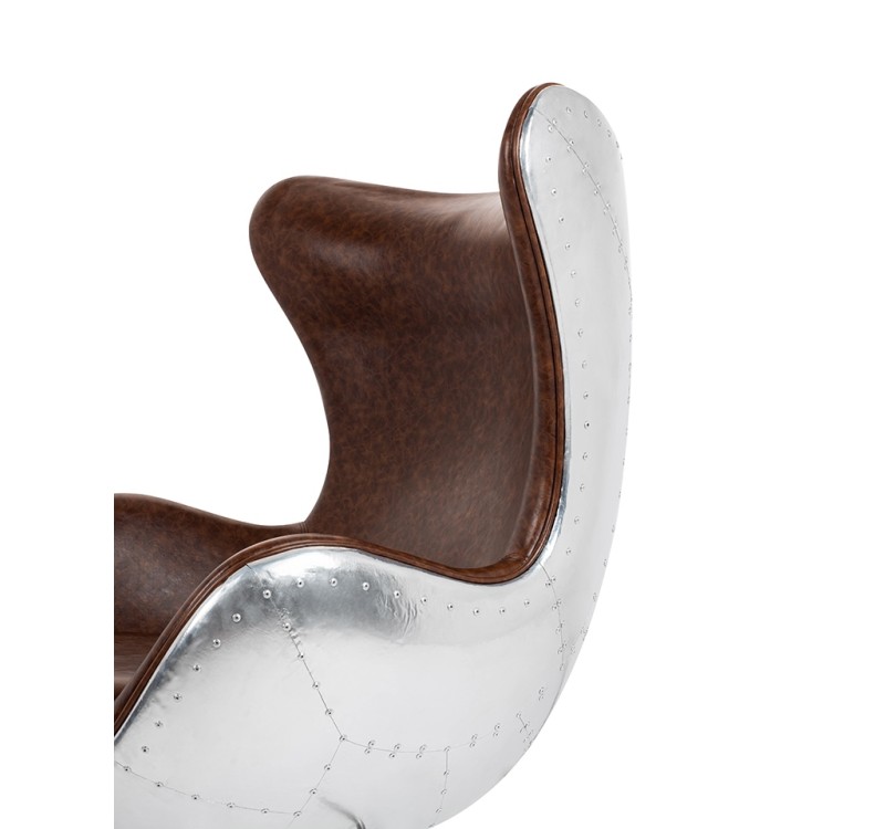 Fotel EGG AVIATOR PU brązowy