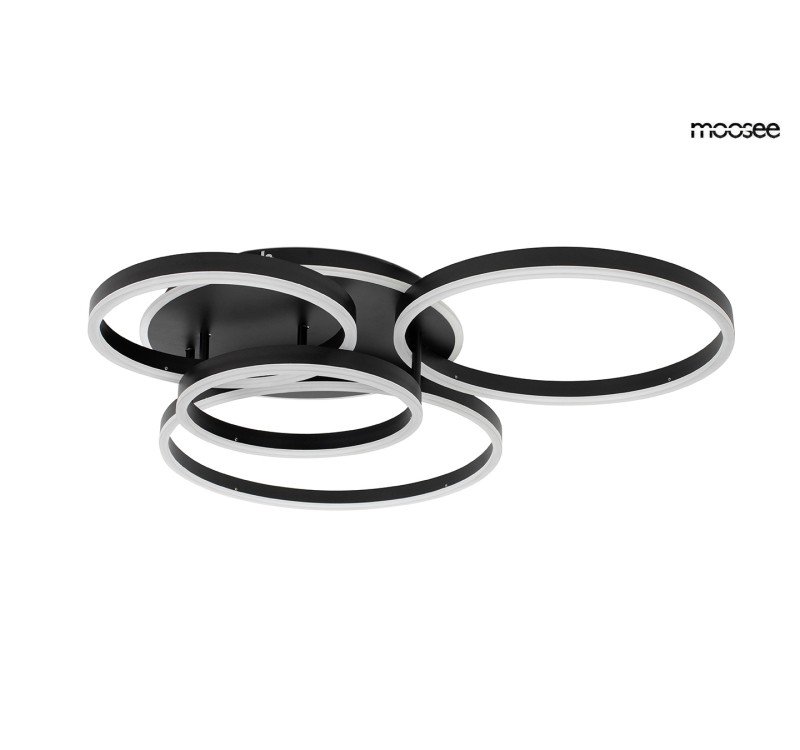 MOOSEE lampa sufitowa / plafon RINGS 5    czarna