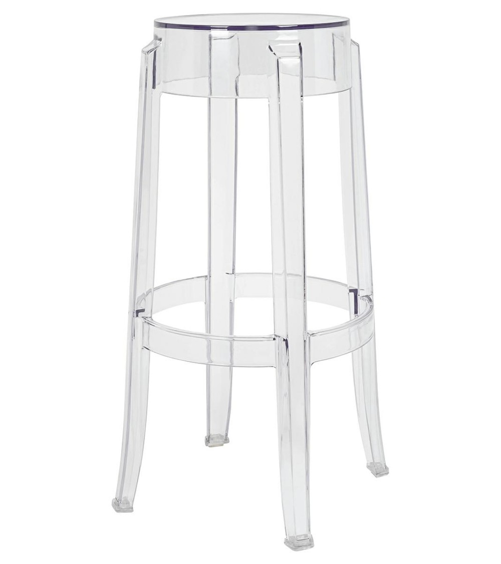 Krzesło barowe CHARLES 76 transparentne - poliwęglan