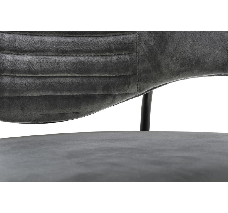 Krzesło NAOMI ciemny szary - welur, podstawa czarna