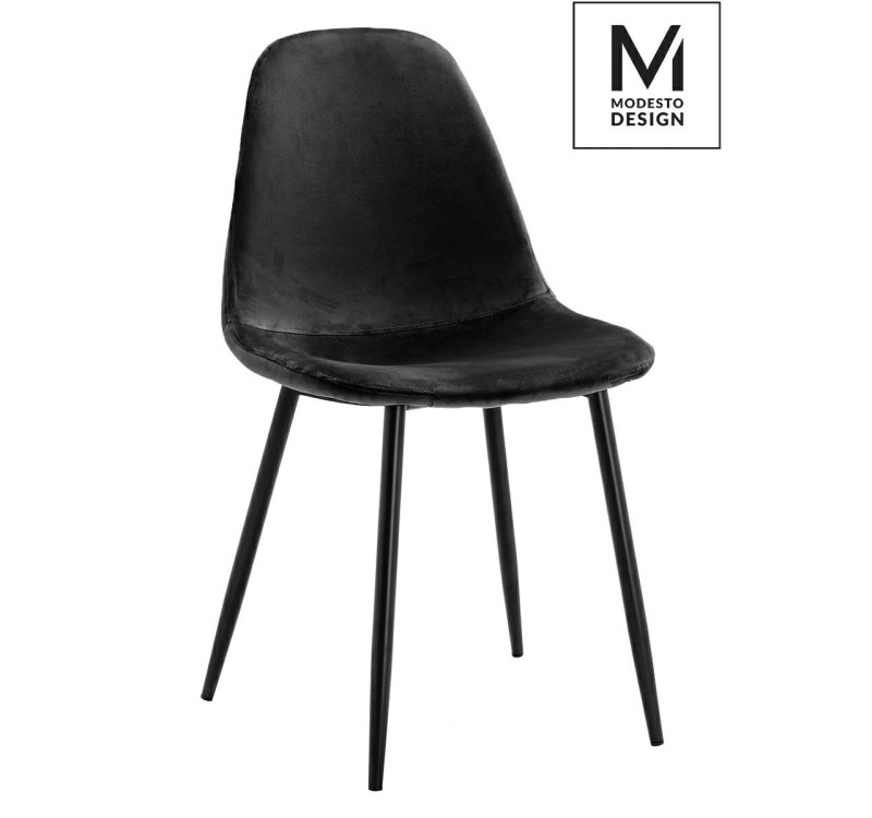MODESTO krzesło LUCY czarne - welur, metal