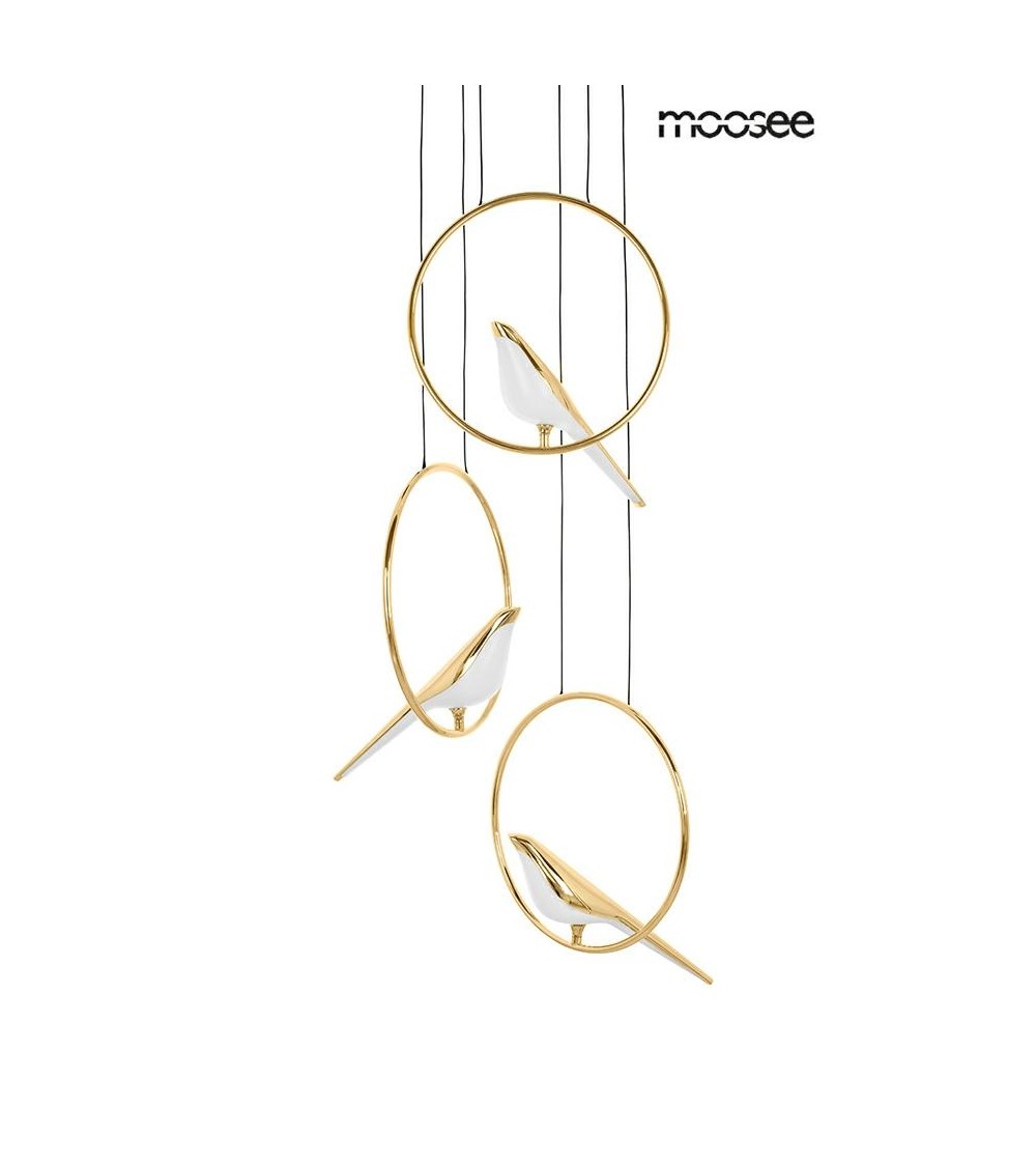 MOOSEE lampa wisząca BIRD DISC złota