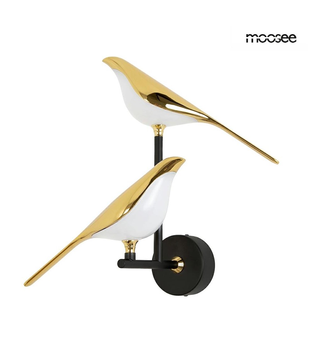 MOOSEE lampa ścienna BIRD TWIN złota