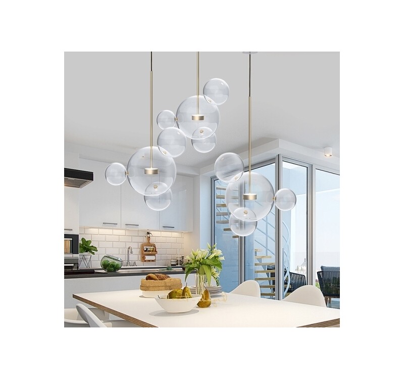 MOOSEE lampa wisząca CAPRI LINE 3 złota   - 180 LED, aluminium, szkło