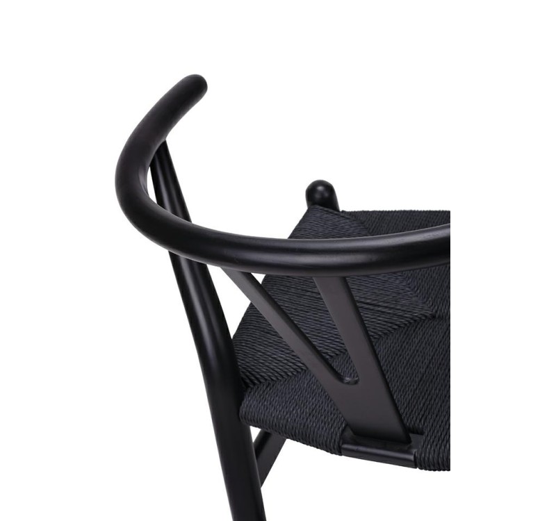 Krzesło WISHBONE czarne - drewno bukowe, czarne włókno