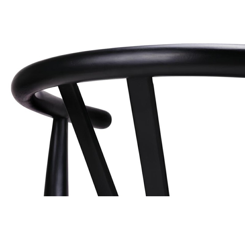Krzesło WISHBONE czarne - drewno bukowe, czarne włókno