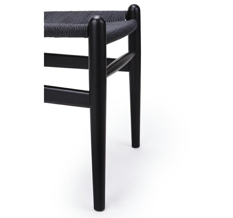 Krzesło WISHBONE czarne - drewno bukowe, czarne włókno