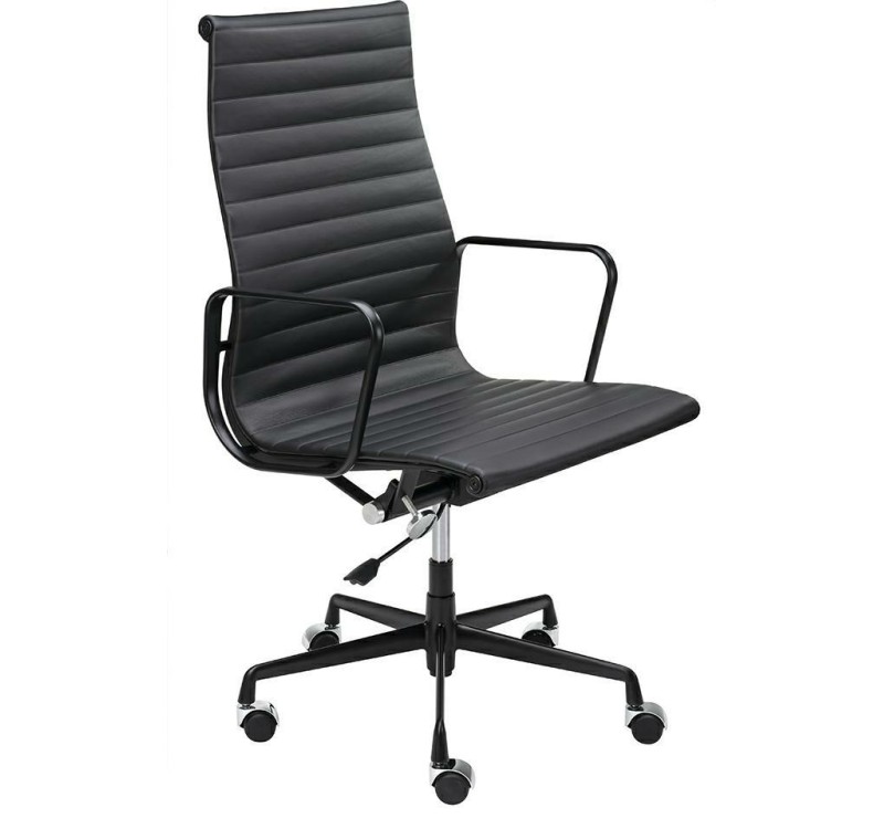 Fotel biurowy AERON PRESTIGE PLUS czarny - skóra naturalna, aluminium