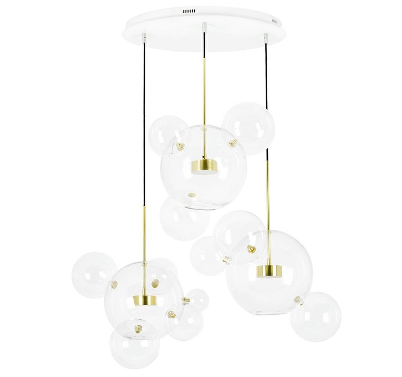 MOOSEE lampa wisząca CAPRI DISC 3 złota   - 180 LED, aluminium, szkło