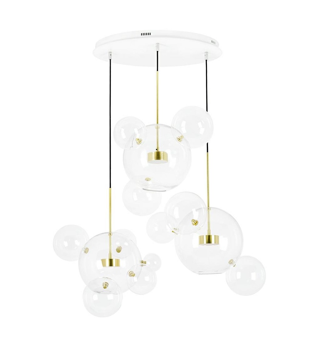 MOOSEE lampa wisząca CAPRI DISC 3 złota   - 180 LED, aluminium, szkło