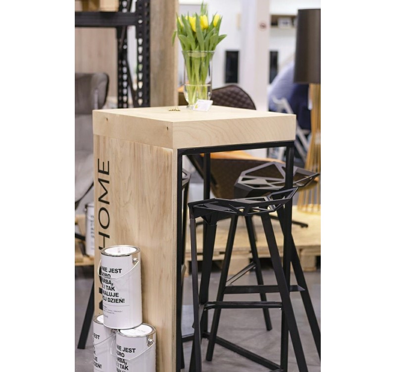 Krzesło barowe SPLIT PREMIUM czarne - aluminium