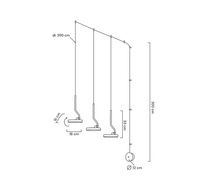 MOOSEE lampa ścienna FLAT 3 czarna
