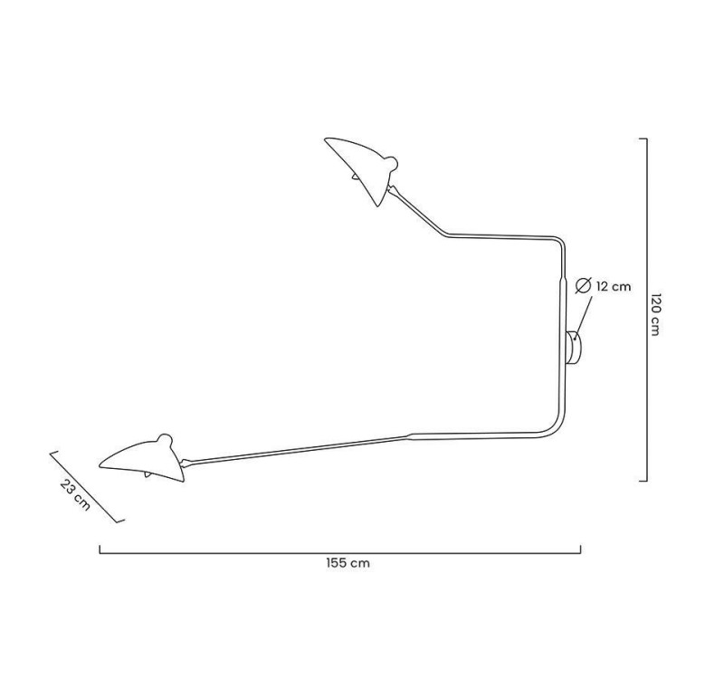 MOOSEE lampa ścienna RAVEN 2 - aluminium, stal węglowa