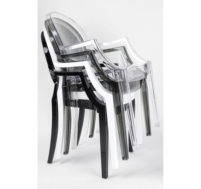 Krzesło LOUIS czarne - poliwęglan