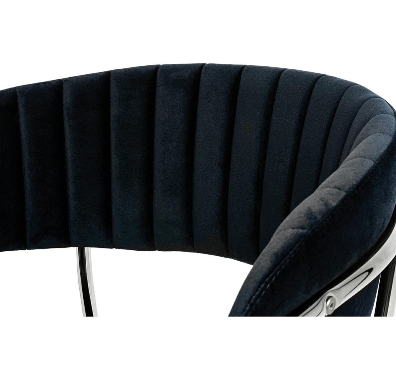 Krzesło barowe MARGO 65 czarny - welur, podstawa chromowana