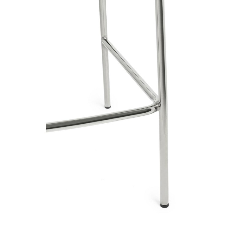 Krzesło barowe MARGO 65 czarny - welur, podstawa chromowana