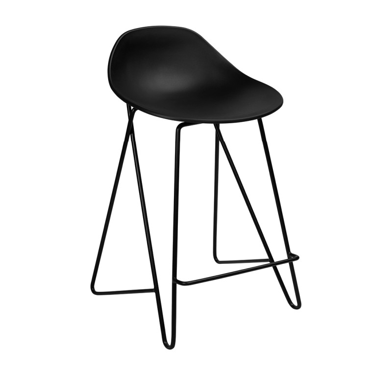 Krzesło barowe PERSY czarne 66 - polipropylen, metal