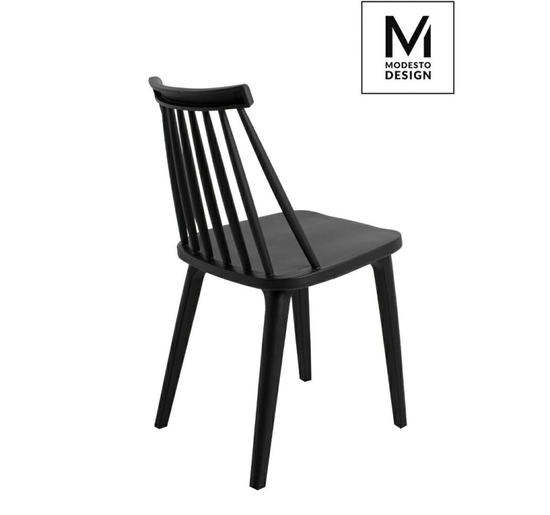 MODESTO krzesło RIBS BLACK czarne - polipropylen