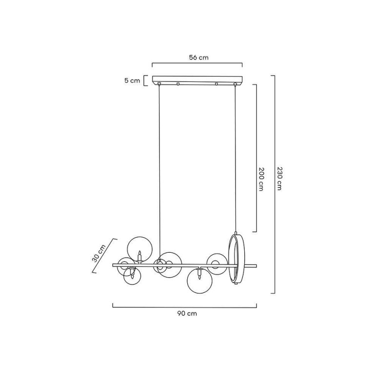 MOOSEE lampa wisząca ALURE LINE 90 czarna