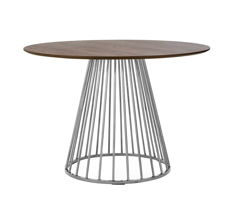 Stół GLAM WALNUT 110 - fornir orzechowy, chromowana podstawa