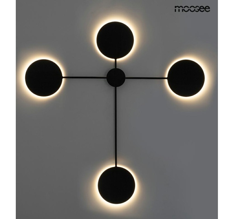 MOOSEE lampa ścienna SHADOW 4 czarna