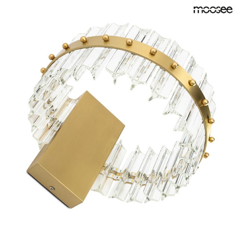 MOOSEE lampa ścienna SATURNUS WALL złota - LED, kryształ, stal szczotkowana