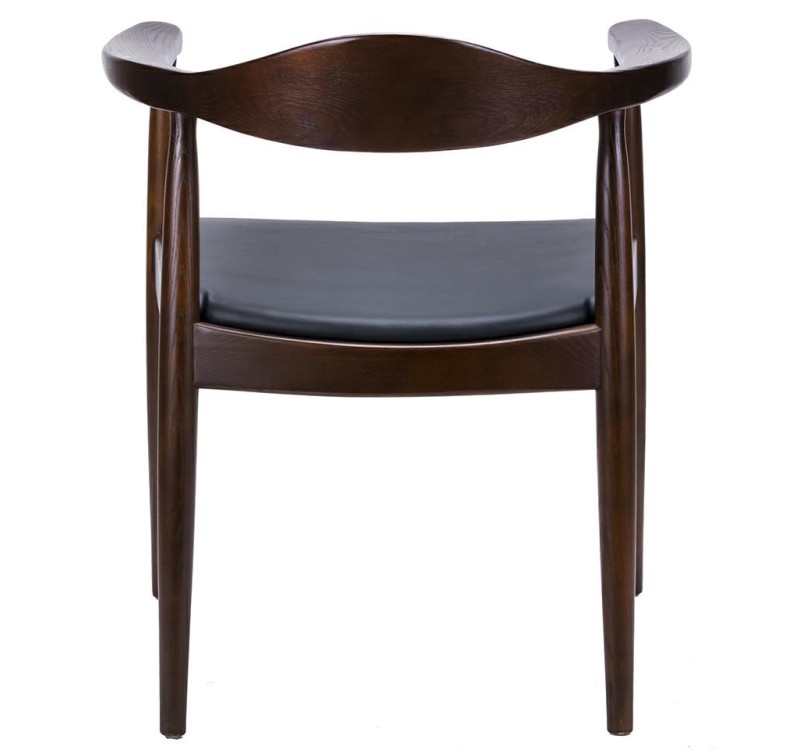 Krzesło KENNEDY ciemnobrązowe - drewno jesion, ekoskóra