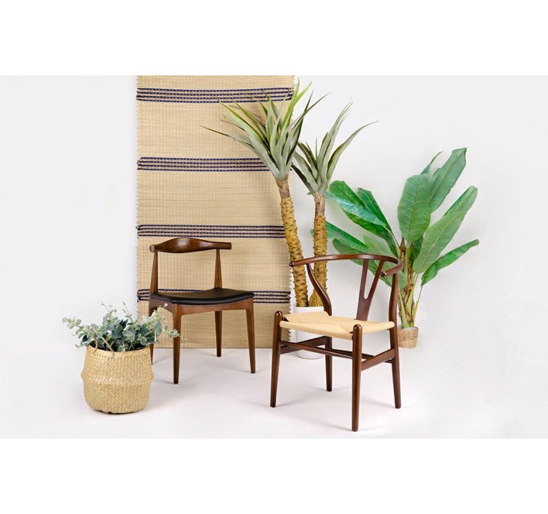 Krzesło KENNEDY ciemnobrązowe - drewno jesion, ekoskóra