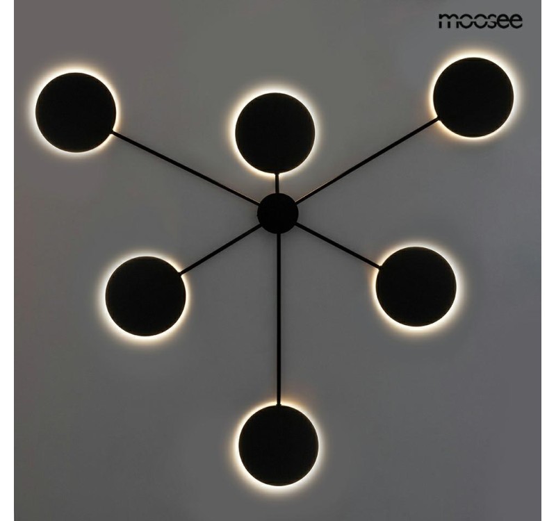 MOOSEE lampa ścienna SHADOW 6 czarna