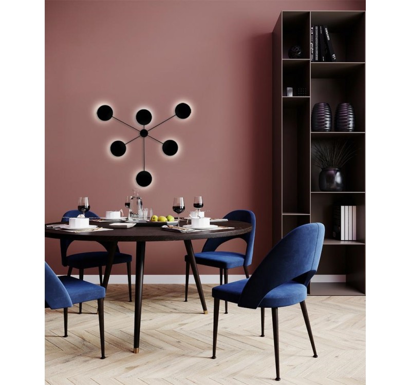 MOOSEE lampa ścienna SHADOW 6 czarna