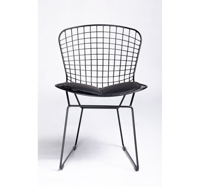 Krzesło NET SOFT czarne - czarna poduszka, metal