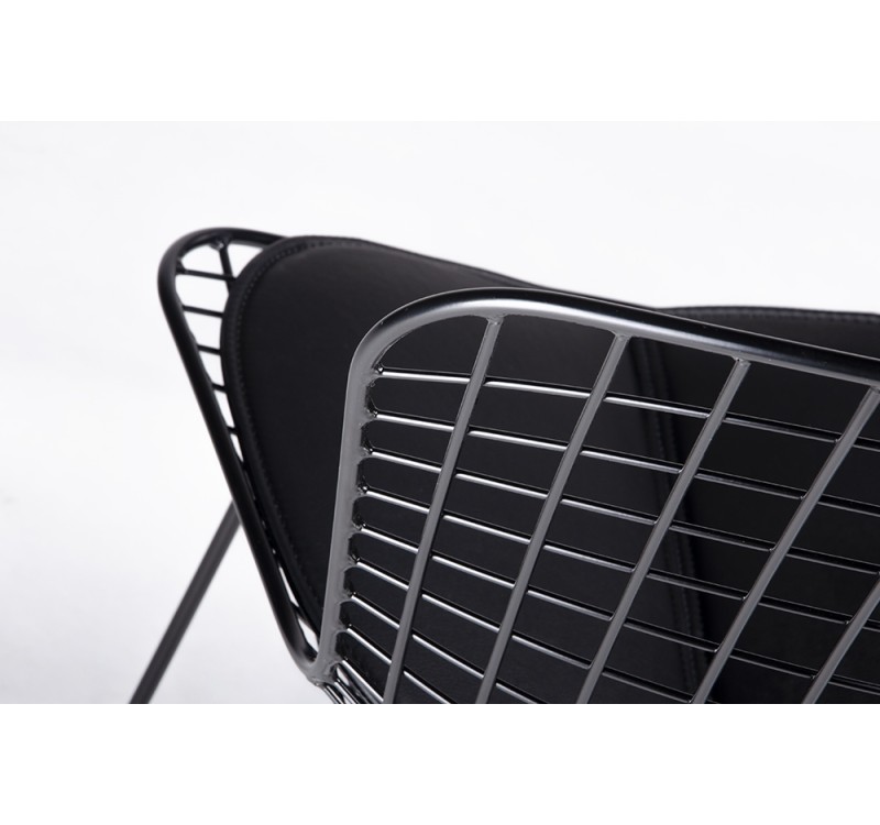 Krzesło NET SOFT czarne - czarna poduszka, metal