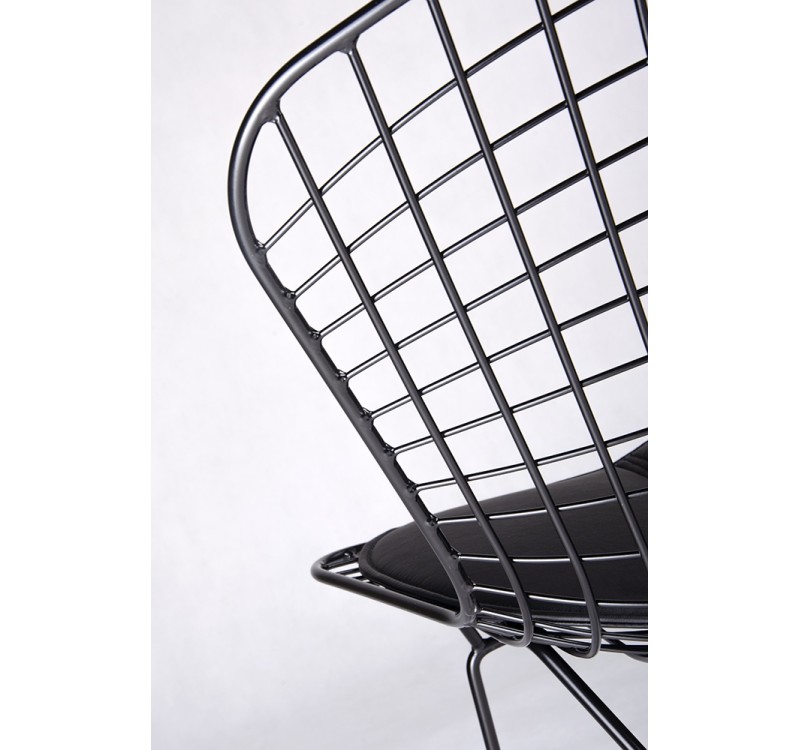 Krzesło NET SOFT czarne - czarna poduszka, metal