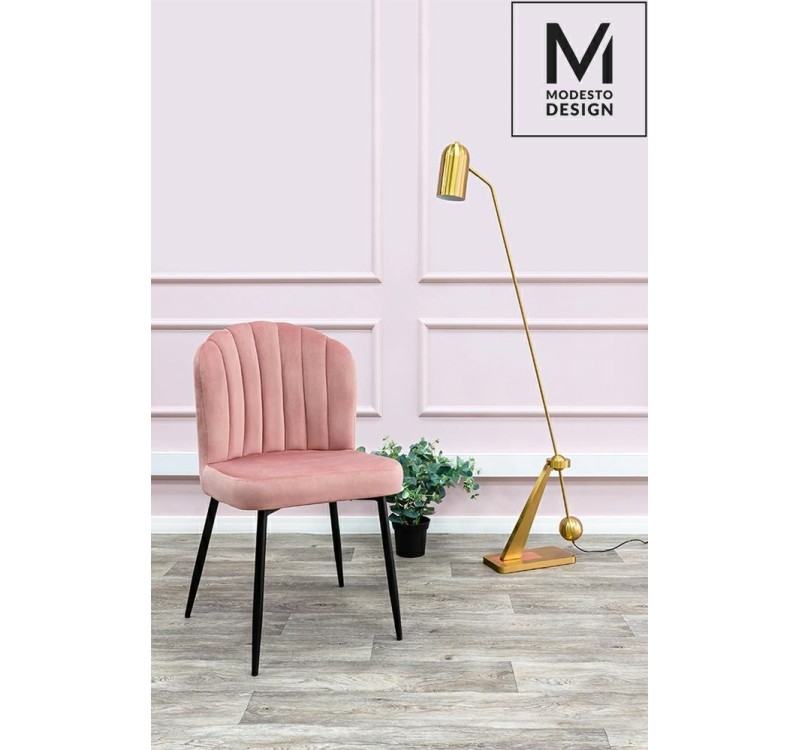 MODESTO krzesło RANGO różowe - welur, metal