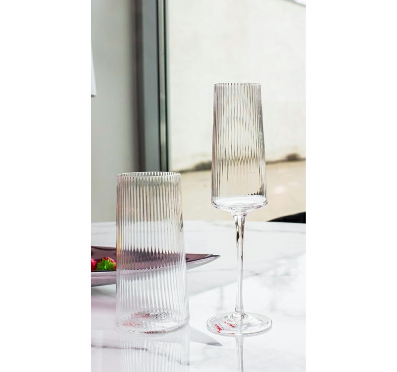 KARE kieliszek do szampana RIFFLE 215 ml transparentny