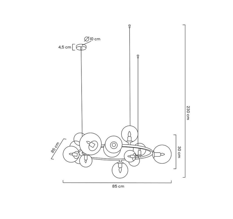 MOOSEE lampa wisząca ALURE 85 czarna