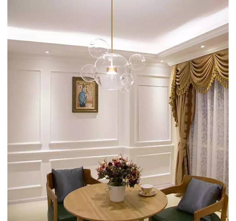 MOOSEE lampa wisząca CAPRI 6 złota - 60   LED, alumiumium, szkło