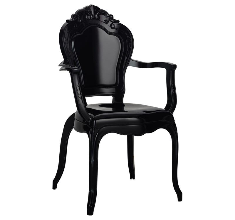 Krzesło KING ARM czarne - poliwęglan