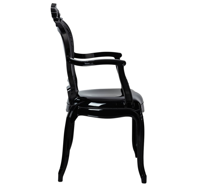 Krzesło KING ARM czarne - poliwęglan