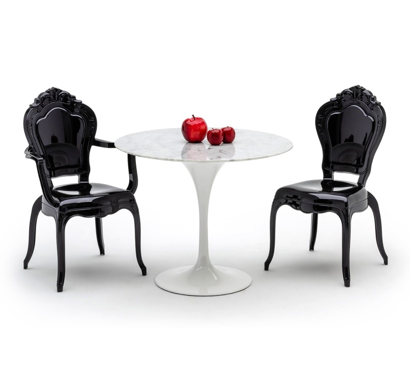 Krzesło KING ARM czarne - poliwęglan