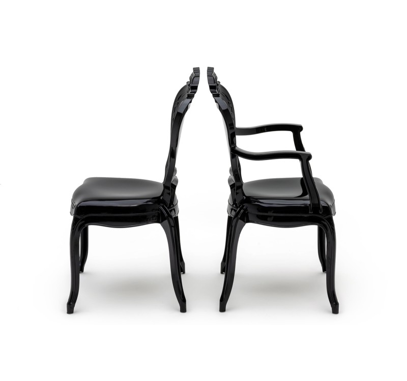 Krzesło KING ARM czarne - poliwęglan