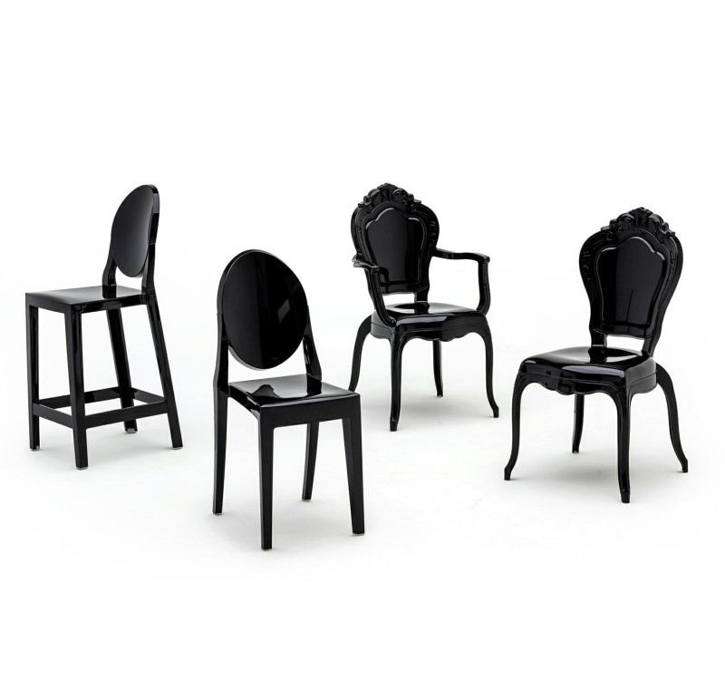 Krzesło KING ARM czarne - poliwęglan