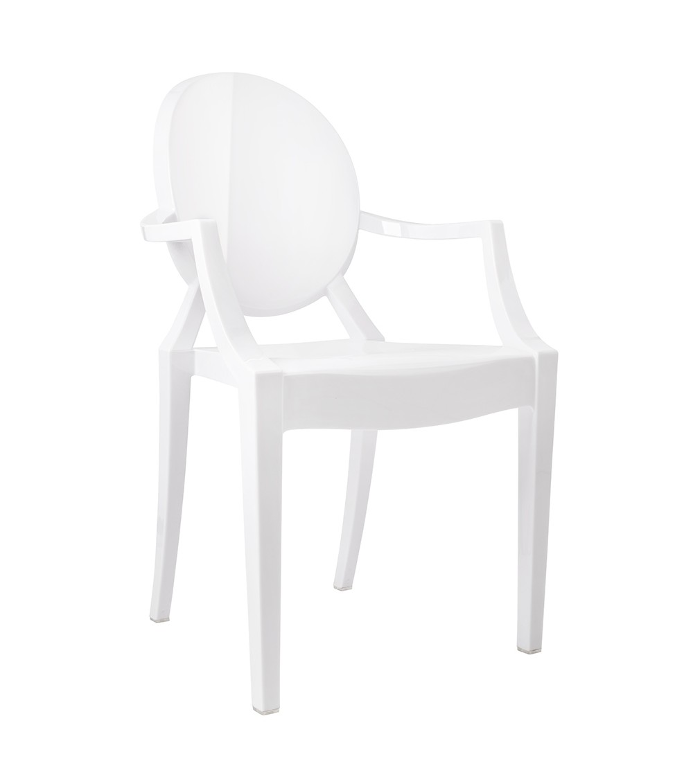 Krzesło LOUIS białe - poliwęglan