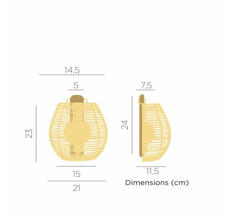 NEW GARDEN lampa ścienna BOSSA 25 WALL IN&OUT BATTERY