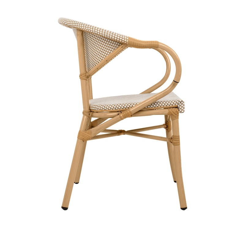 Krzesło ogrodowe CAFE BISTRO PARIS ARM    beżowe rattan