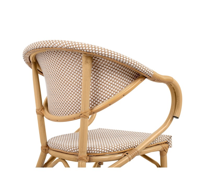 Krzesło ogrodowe CAFE BISTRO PARIS ARM    beżowe rattan