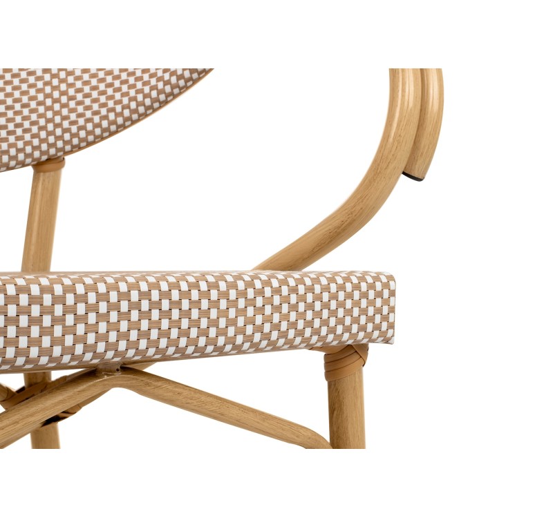 Krzesło ogrodowe CAFE BISTRO PARIS ARM    beżowe rattan